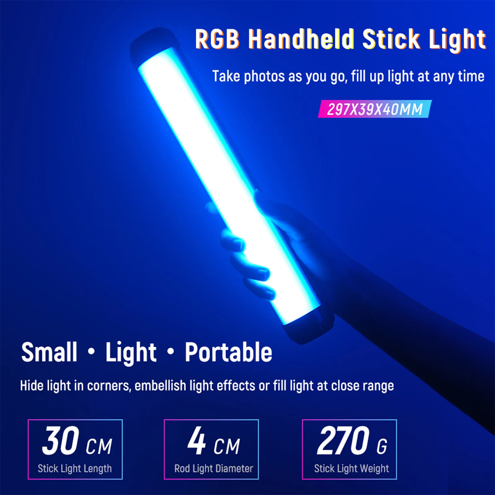 VILTROX Weeylite K21 RGB LED Handheld Light Want APP Control Video Photography Light Stick for Video Shooting 2500K~8500K