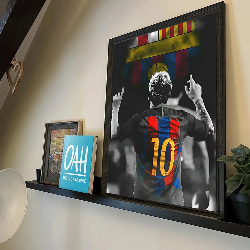 1 قطعة نجم كرة القدم L-Lionel M-Messi المشارك ذاتية اللصق الفن ورق مقاوم للماء ملصق مقهى بار غرفة جدار ديكور
