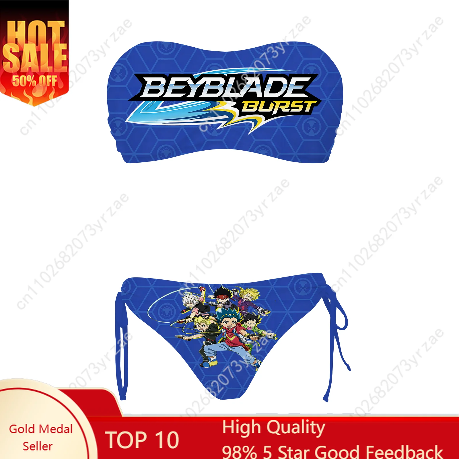 

Beyblade Girls Womens Drawstring Two Piece Set Bathing Suits Fashion Swimwear Pool Party Sexy Bikini Custom Swimsuit
