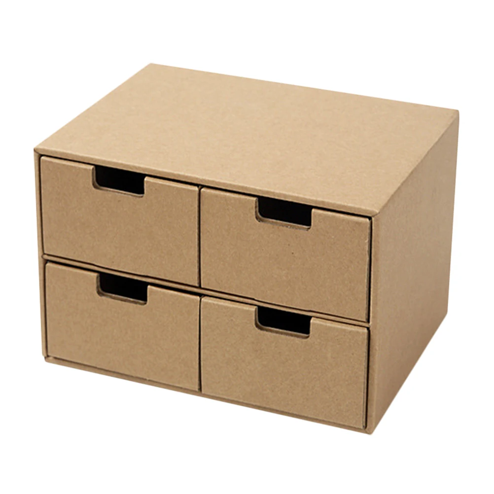 

Large Capacity Office Desk Storage Box Drawer Paper Organizer File Box Desktop Organizer For Documents Foldable Kraft Material