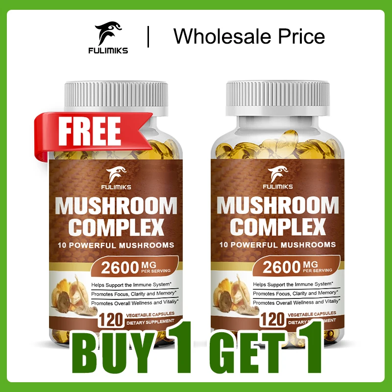 

Купи 1, получи 1 бесплатно! Органический комплекс грибов, адаптогенная смесь для поддержки иммунитета, улучшения работы мозга и естественного энергетического баланса