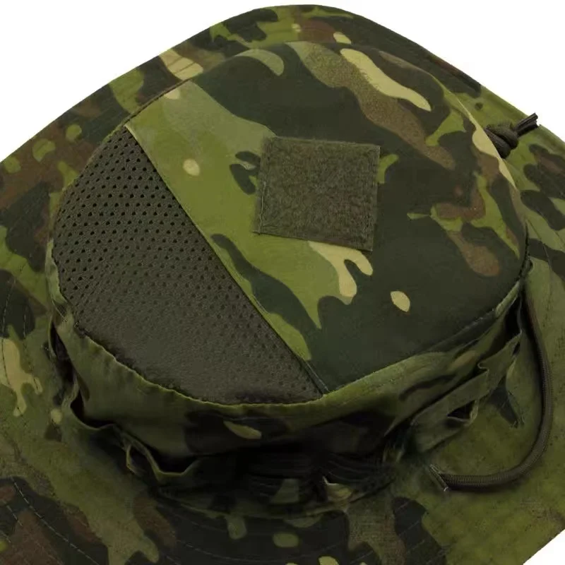 2024 New Camo Tactical Enthusiasts Square Pocket Bonnie Cap Outdoor Bucket Benny Hats Multicam Fishing Hiking Outdoor Sun Caps