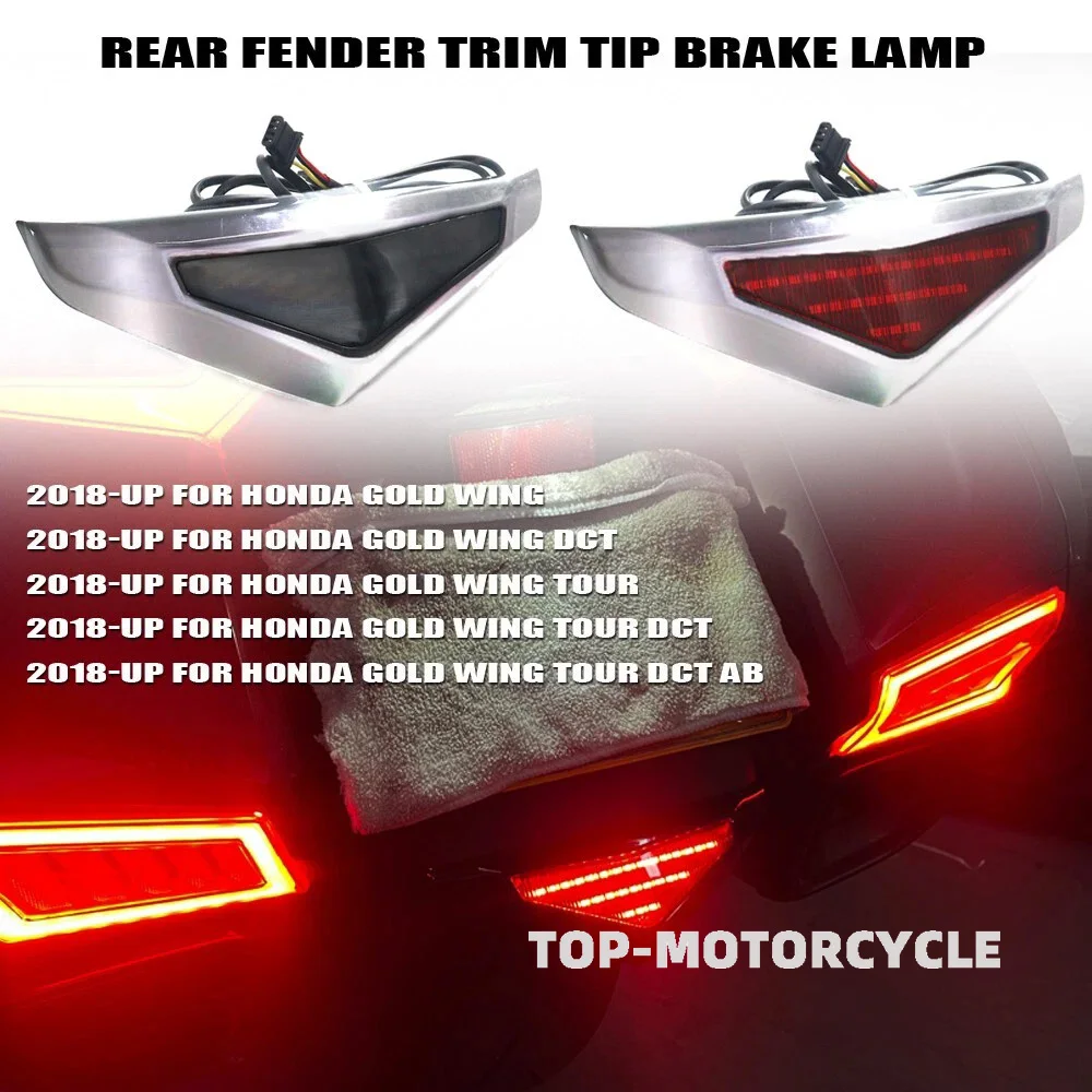 

Motorcycle For Honda GoldWing 1800 GL1800 2018-2024 LED Lower Fender Trim Tip Brake LampTrim Tail Light Brake Running LED Light