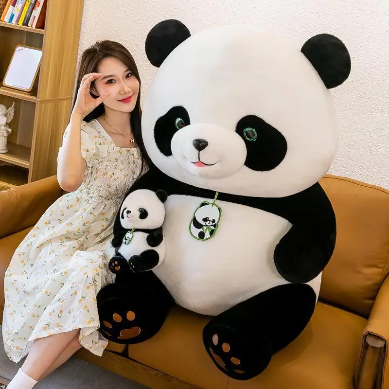 Kawaii peluche Panda Bebe peluche poupée câlin jouet pour enfants mignon bébé mère Panda mascotte sommeil oreiller cadeau pour enfants anniversaire