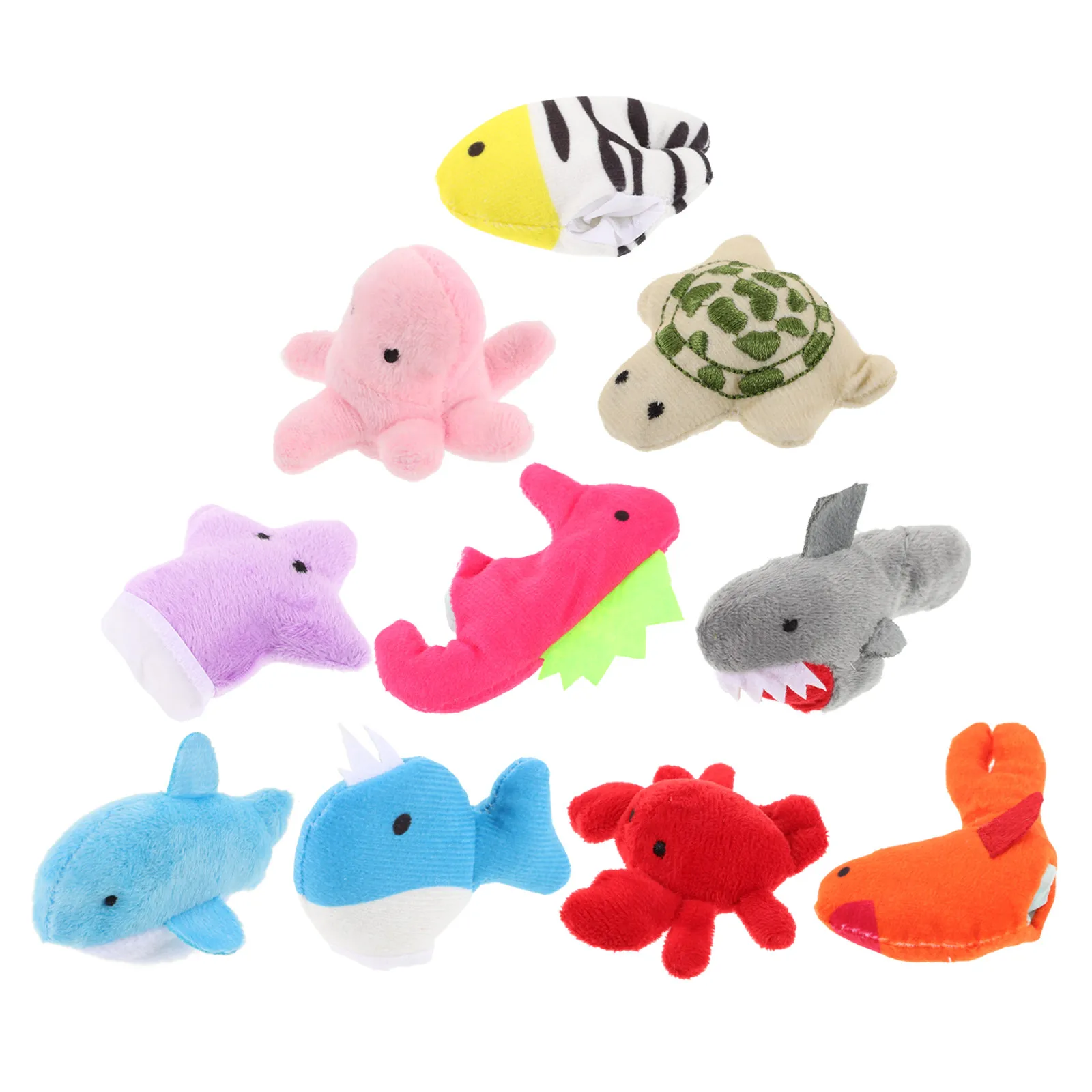 

10Pcs Sea Animals Finger Puppets Set Small Cute Durable Cloth Dolphin Turtle Educational Play Storytelling for Kids