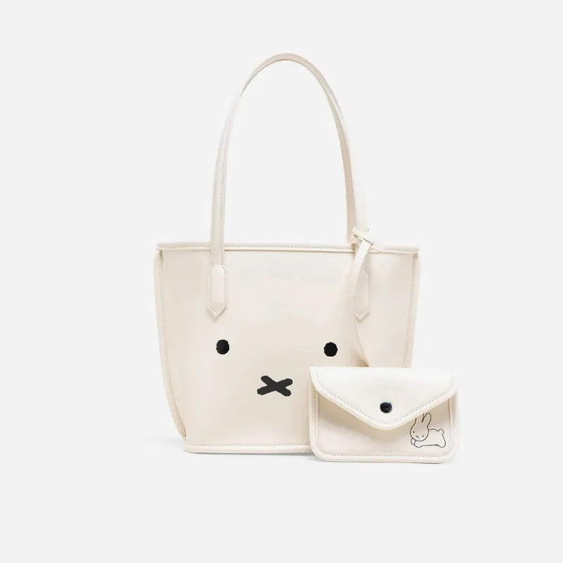 2PCS Kawaii Miffy Series Tote Bag Cartoon Cute Rabbit Creativity Fashion Large Capacity Versatile for Outings Shoulder Bag