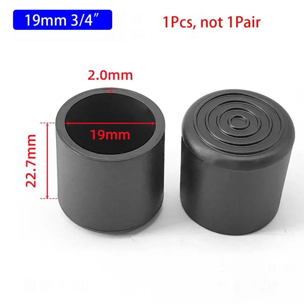 1Pcs Furniture Feet Chair Leg Caps Table Bottom Cover Black Round Tube Plug PVC Rubber Floor Protectors Pads Tubing End Covers
