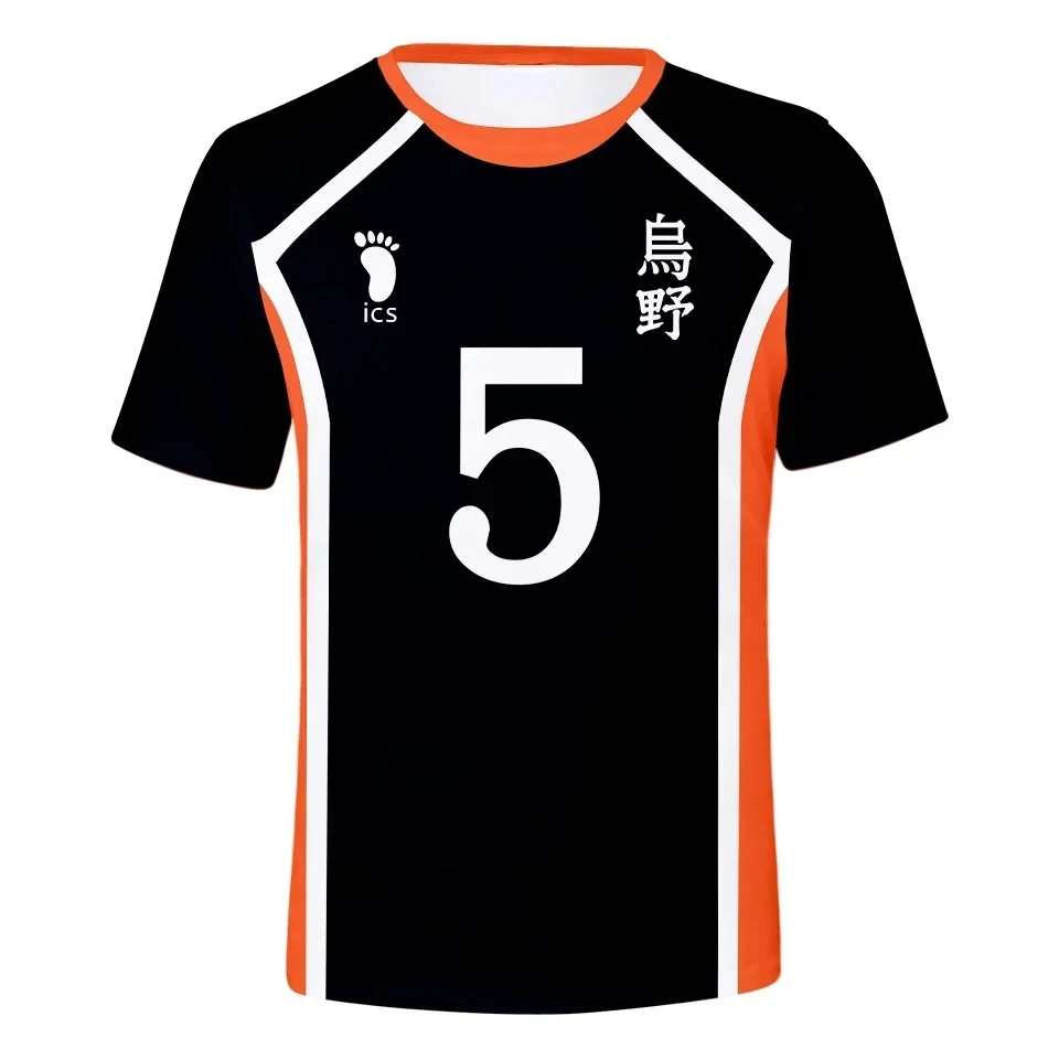 Men's Haikyuu Anime Cosplay T-Shirt Karasuno Volleyball Uniform Hinata Shoyo Kageyama Tobio Boys Fun Outfit