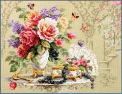 

Peony vase on the table Cross stich Kits Homfun Craft Cross Stich Painting Decorations For Home