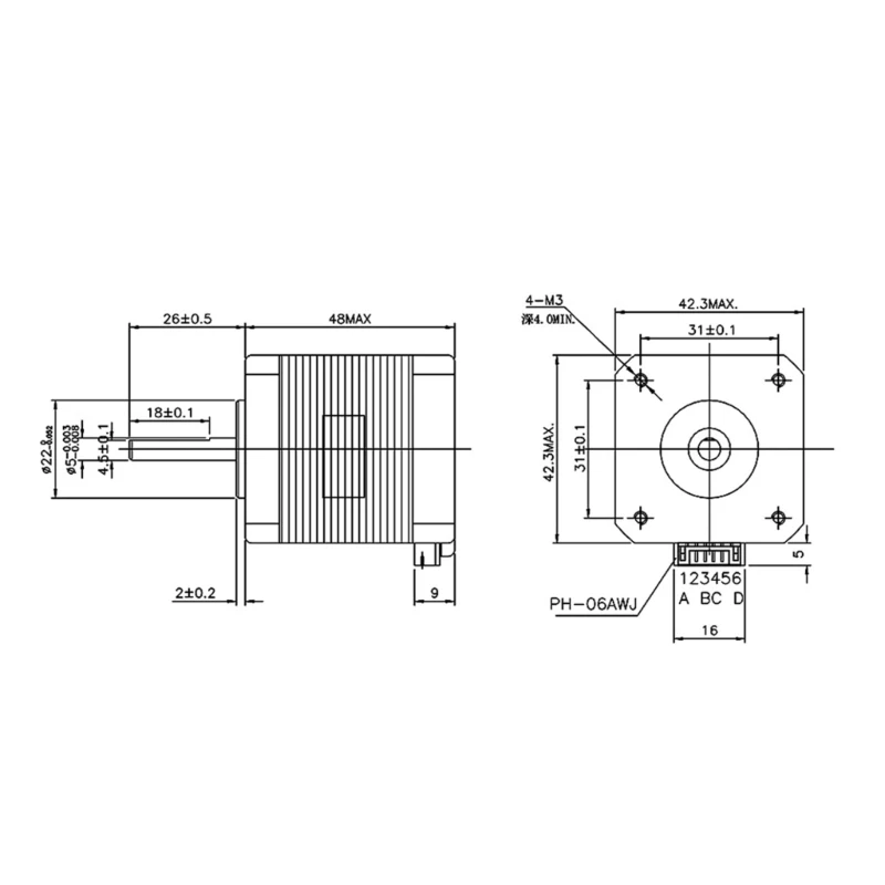 1/3Pcs Nema 17 Stepper Motor 4-lead 48mm Nema17 Motor 59Ncm 2A 17HS19-2004S1 Motor 1m Cable for 3D Printer XYZ Motor