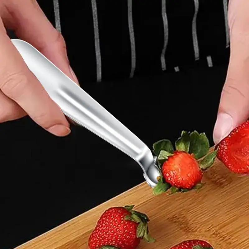 Strawberry Stem Remover Tool Strawberry Stainless Steel Corer Remover Tool Portable Tomato Top Stem Remover Tool Ergonomic view 4