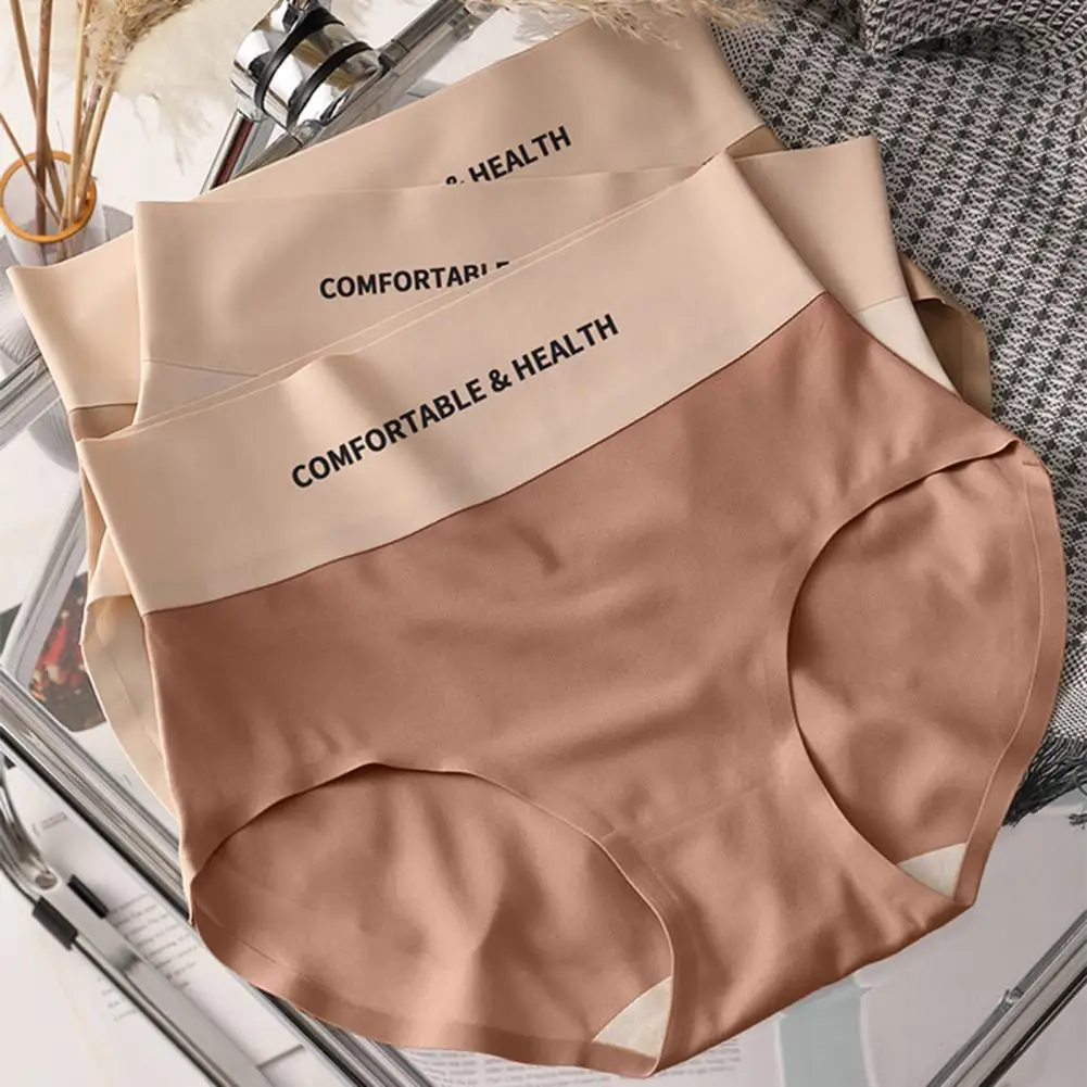 Women Underpants High Waist Seamless Patchwork Butt-lifted Anti-septic Thin Breathable Lady Panties Female Inner Wear 80%