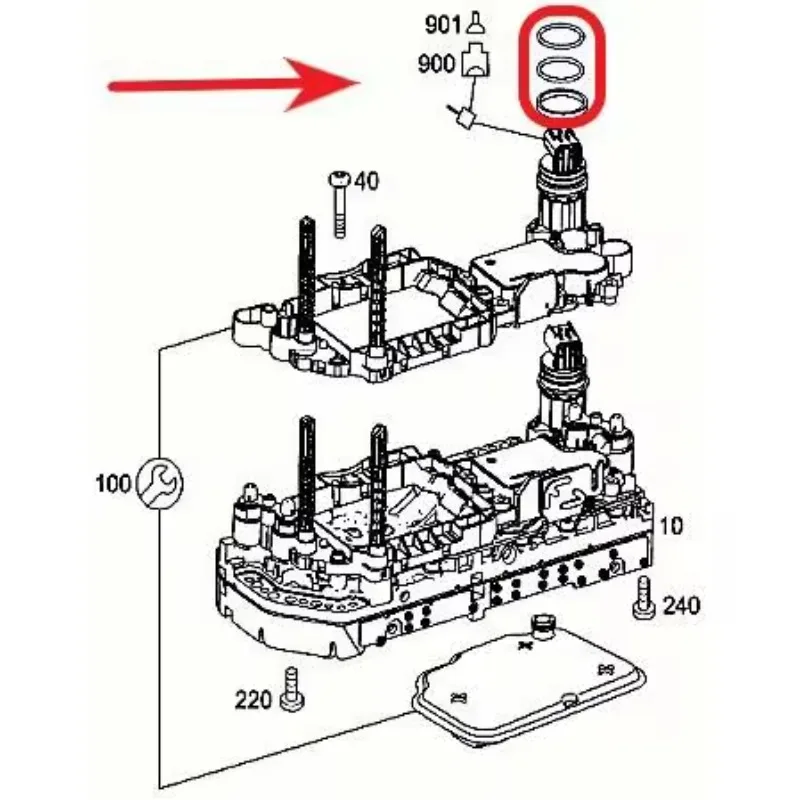 5sets 722.8 Transmission Valve Body Conductor Plate Rubber Ring Kit A0179970945 A0179971045 for  Mercedes Benz