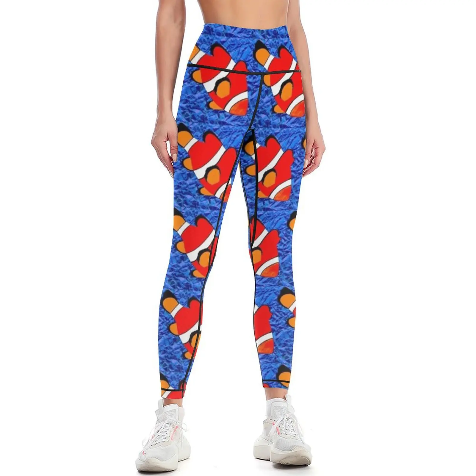 

Hand Drawn Clown Fish Leggings Tight fitting woman Fitness clothing Women's push up Women sports Womens Leggings