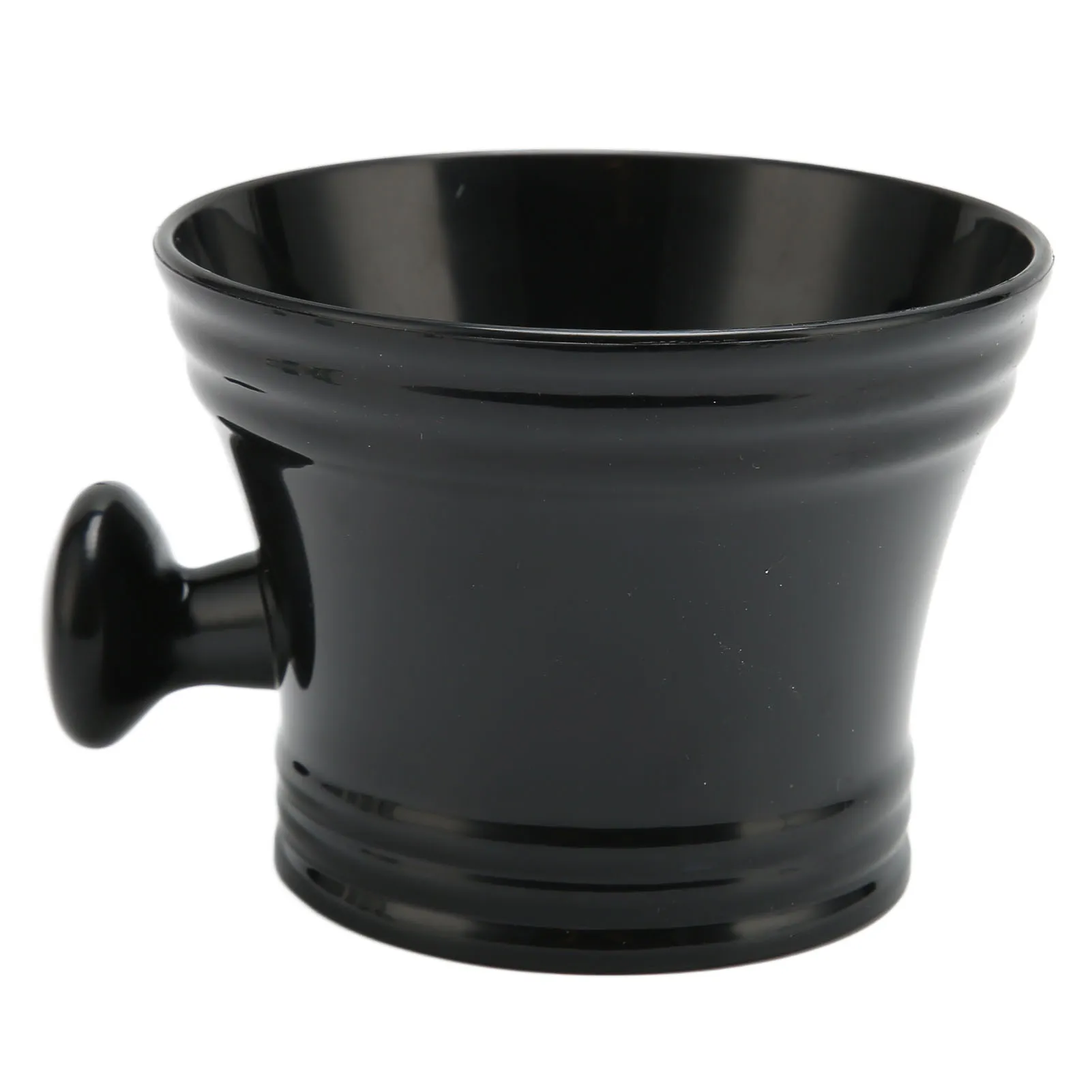 Shave Mug Shaving Soap Bowl Black Plastic Large Capacity Comfortable Grip Portable Shave Mug with Handle for Barber Home Travel