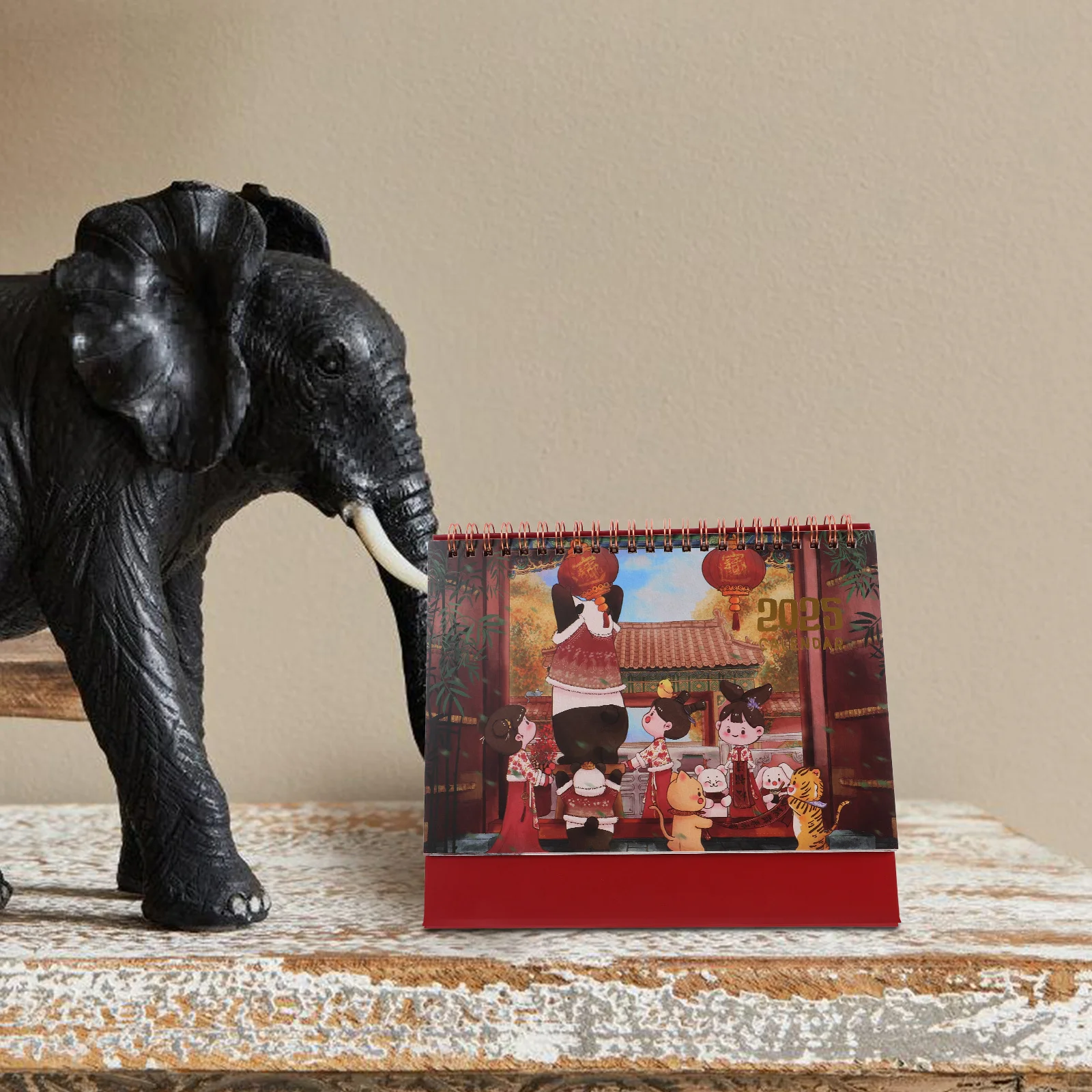 أجندة مكتبية /رزنامة مكتبية 2025 تصميم بسيط وبسيط يقف ورقة قابلة للطي ملاحظة تخطيط الجدول الزمني ديكور المكتب