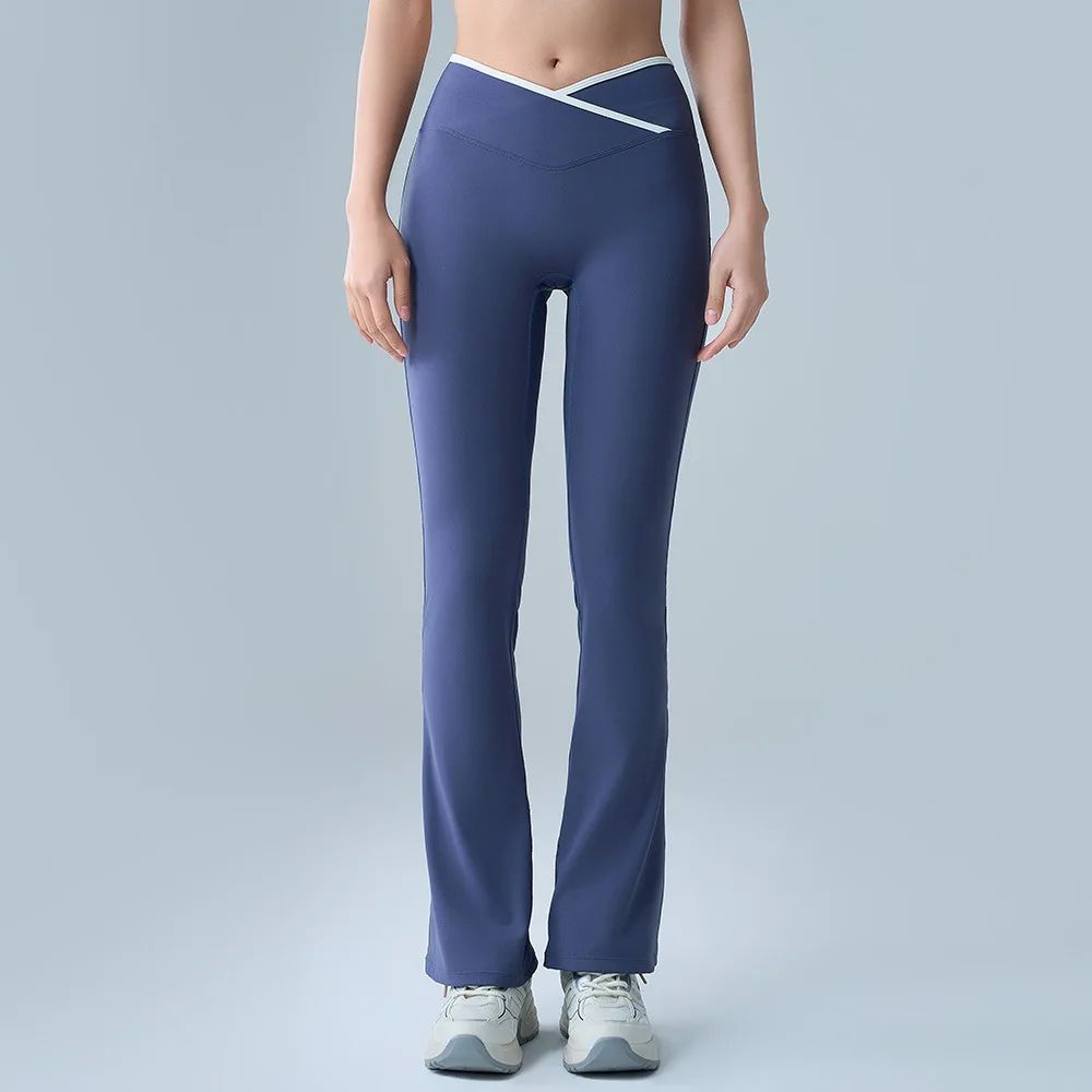 Yoga Leggings High Waist Pilates Pants Flared Leggings Woman Sportswear 2026 Tracksuit Women Yoga Wear Ladies Blue Brown Pink