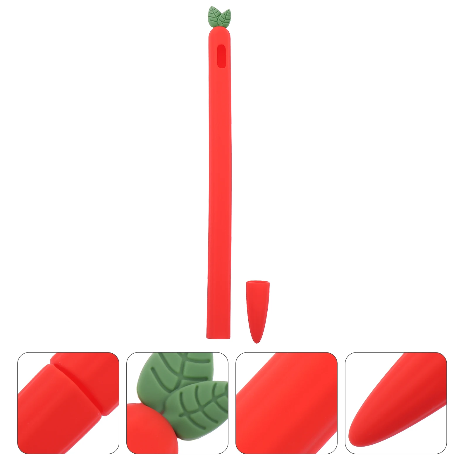 

Stylus Pen Cover Carrot Silicone Protective Case Compatible Pencil 2 Anti-Slip Silicone Sleeve Stylus Pen Cover Durable