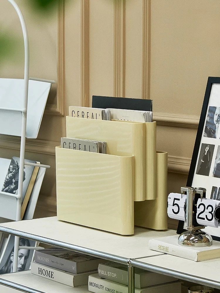 Freestanding Compact Magazine Storage Rack Multi-Purpose Desktop Book Newspaper Organizer Display Stand