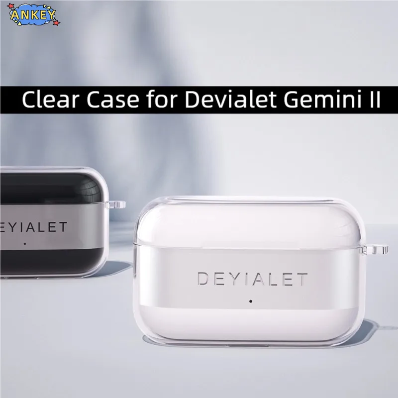 لـ Devialet Gemini II حافظة واقية شفافة وشفافة من مادة TPU تغطي سماعة أذن بلوتوث محمولة #1