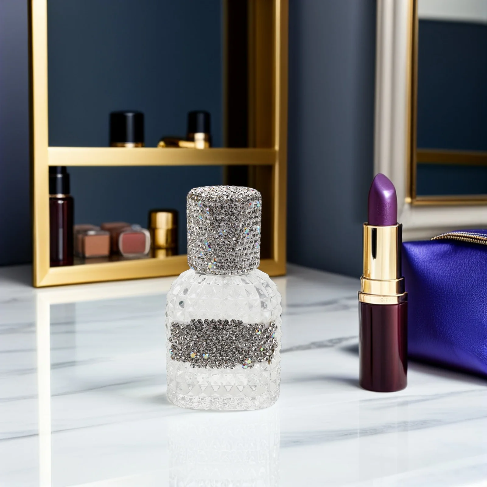 30 مل رذاذ عطر زجاجي كريستالي فاخر محمول للسفر زجاجة رذاذ فارغة قابلة لإعادة الاستخدام متألقة لـ #4