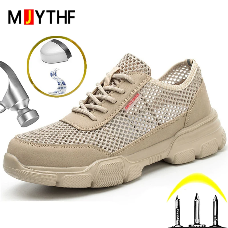 

Breathable Mesh Work Safety Shoes Men Anti-smash Anti puncture Work Shoes Sneakers Protection Shoes Light comfort Security Shoes
