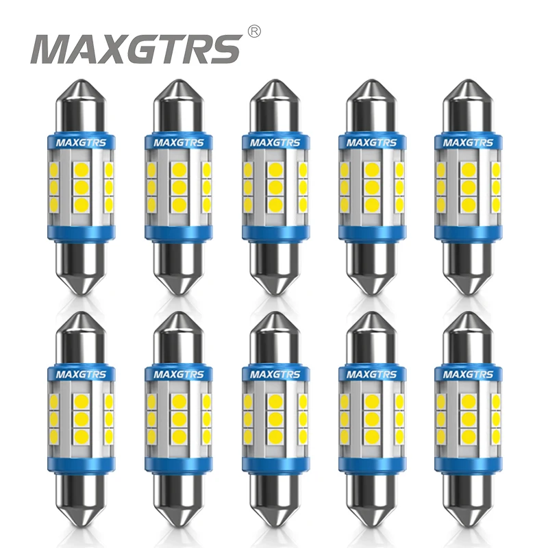 10x Festoon C5W C10W 3030 Chip Bulb Canbus 31mm/36mm/39mm/41mm Car LED Lamp Interior Dome Reading License Plate Lights 6000K