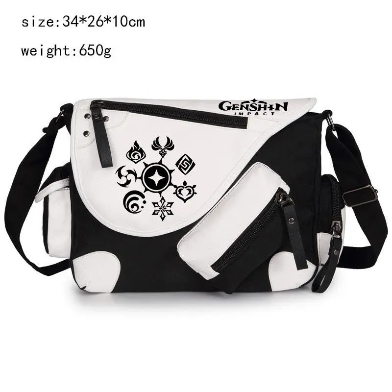 Game Peripheral Backpack Genshin Wind Element Anime Style Unisex Multifunctional School Travel Crossbody Shoulder Bag ANI
