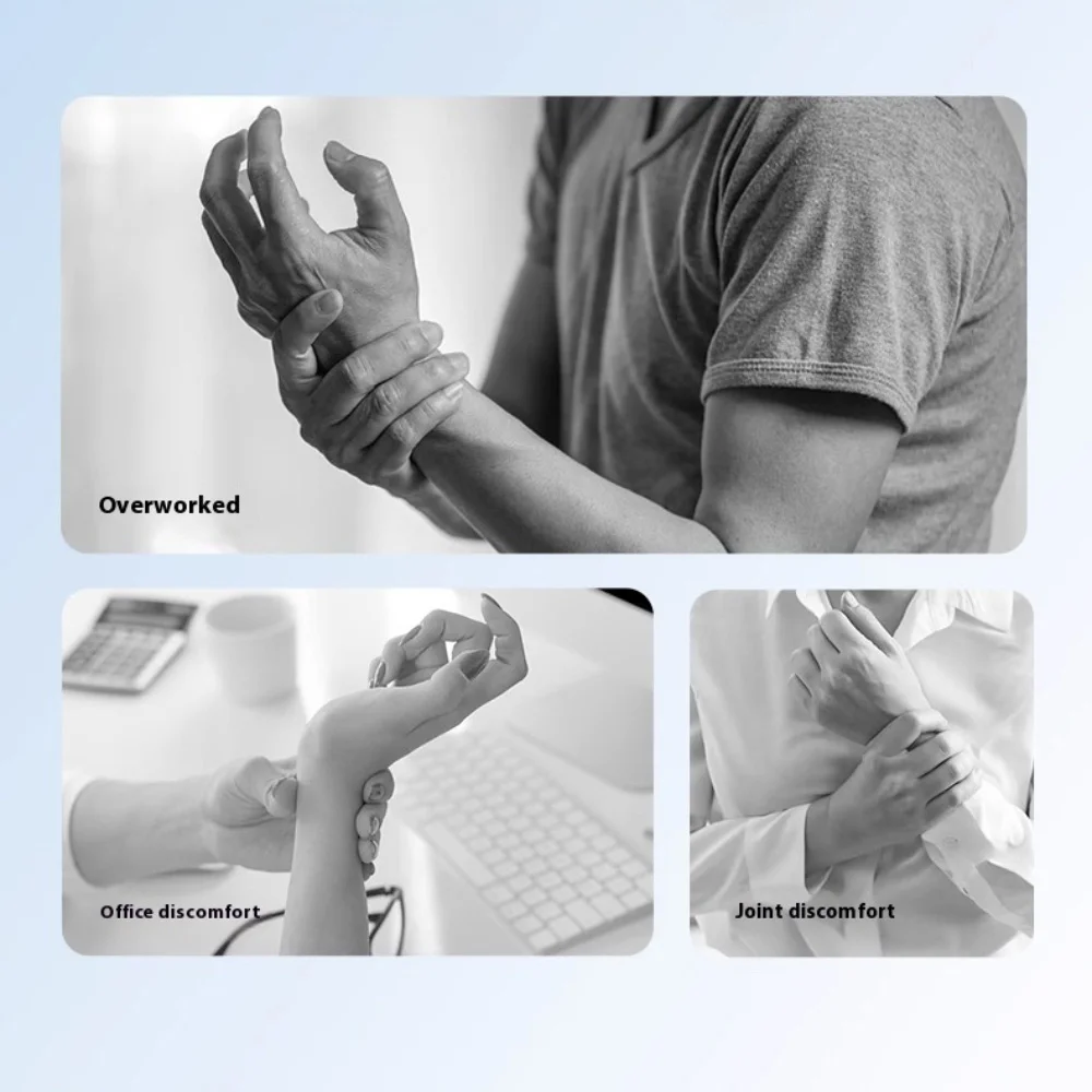 Беспроводной массажер для запястья, USB перезаряжаемый бандаж на запястье с массажем для запястья, туннель для запястья, инструмент для ухода за усталостью