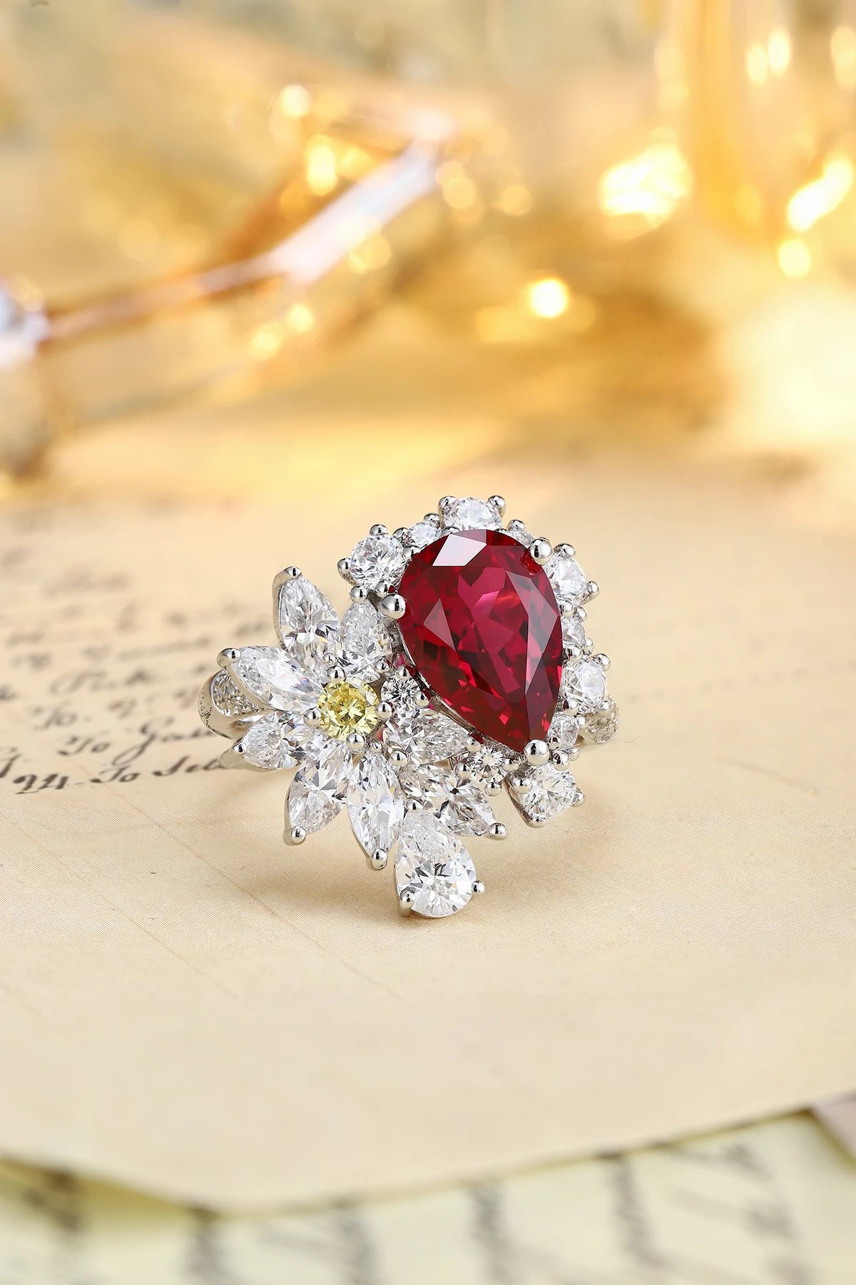 Anster Jewelry New Arrival Luxury Lab Grown Ruby Jewelry Ring for Women High Quality Fancy Design Gift Party Jewelry Accessories