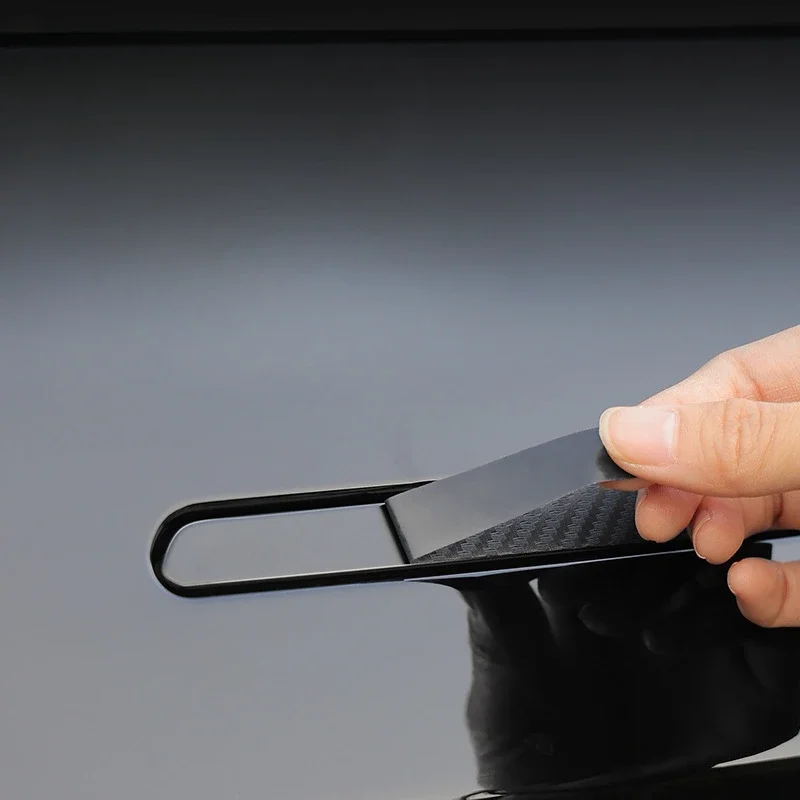 For Tesla Model 3 Y Carbon Fiber ABS Styling Premium Durable Accessories model3 2024 Car Door Handle Cover Protector Sticker 2