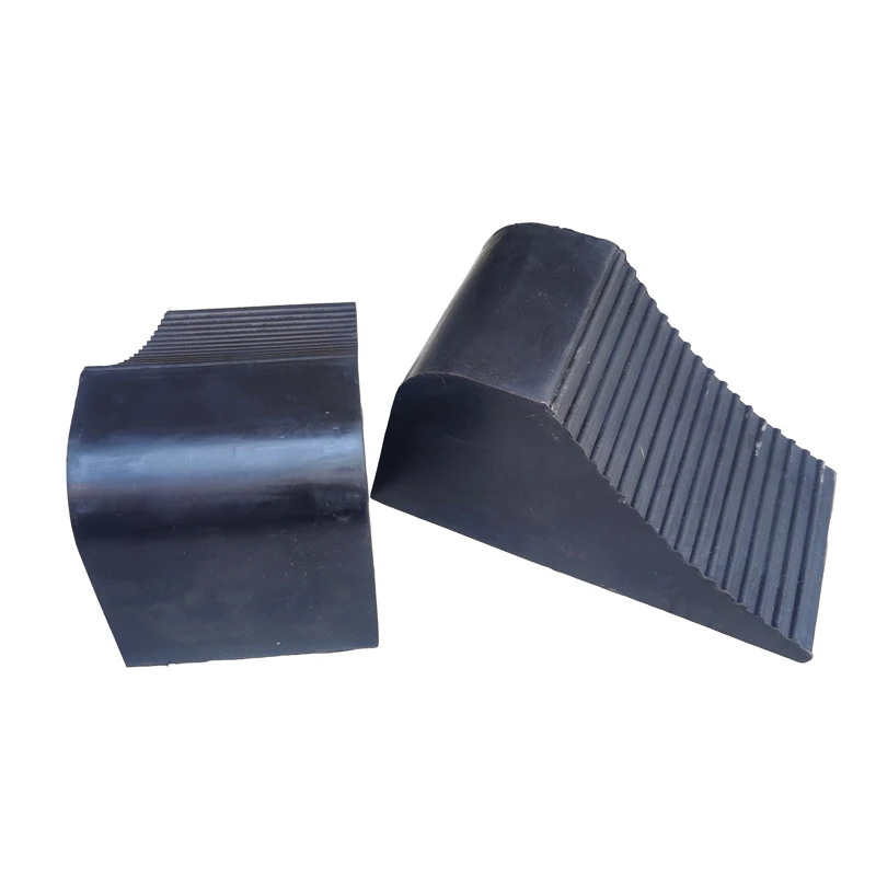 Black Portable Wheel Chock for Car And Truck Anti-Slip Tire Support Pad with Handles Vehicle Wheel Stop Block Plastic Base