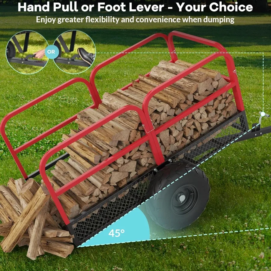 مقطورة فائدة مقطورة ATV شديدة التحمل 1700 رطل 17 قدم مكعب جزازة العشب مقطورة ساحة حديقة مقطورة مع جوانب قابلة للإزالة ATV Du