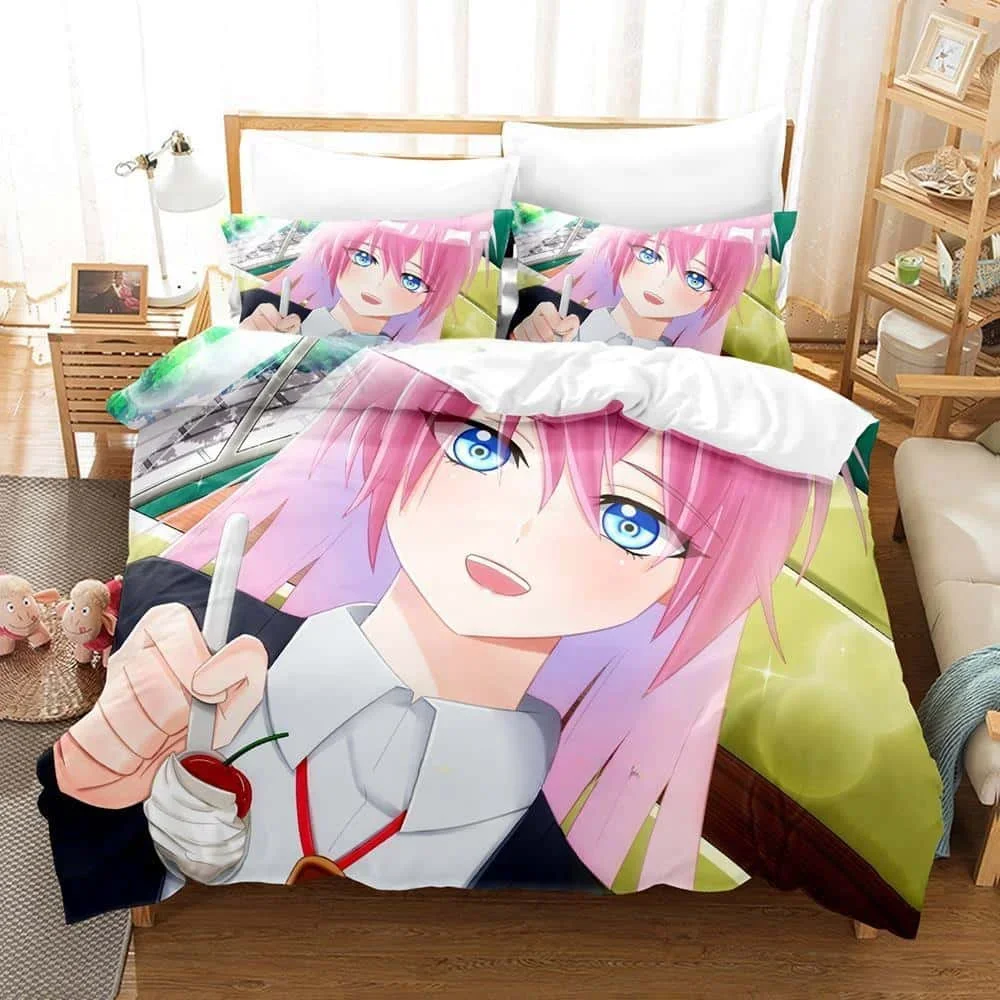 

New 3D Kawaii Girls Shikimori's Not Just a Cutie Bedding Set Cartoon Anime three-piece set Adult Kid Bedroom Duvet cover Sets