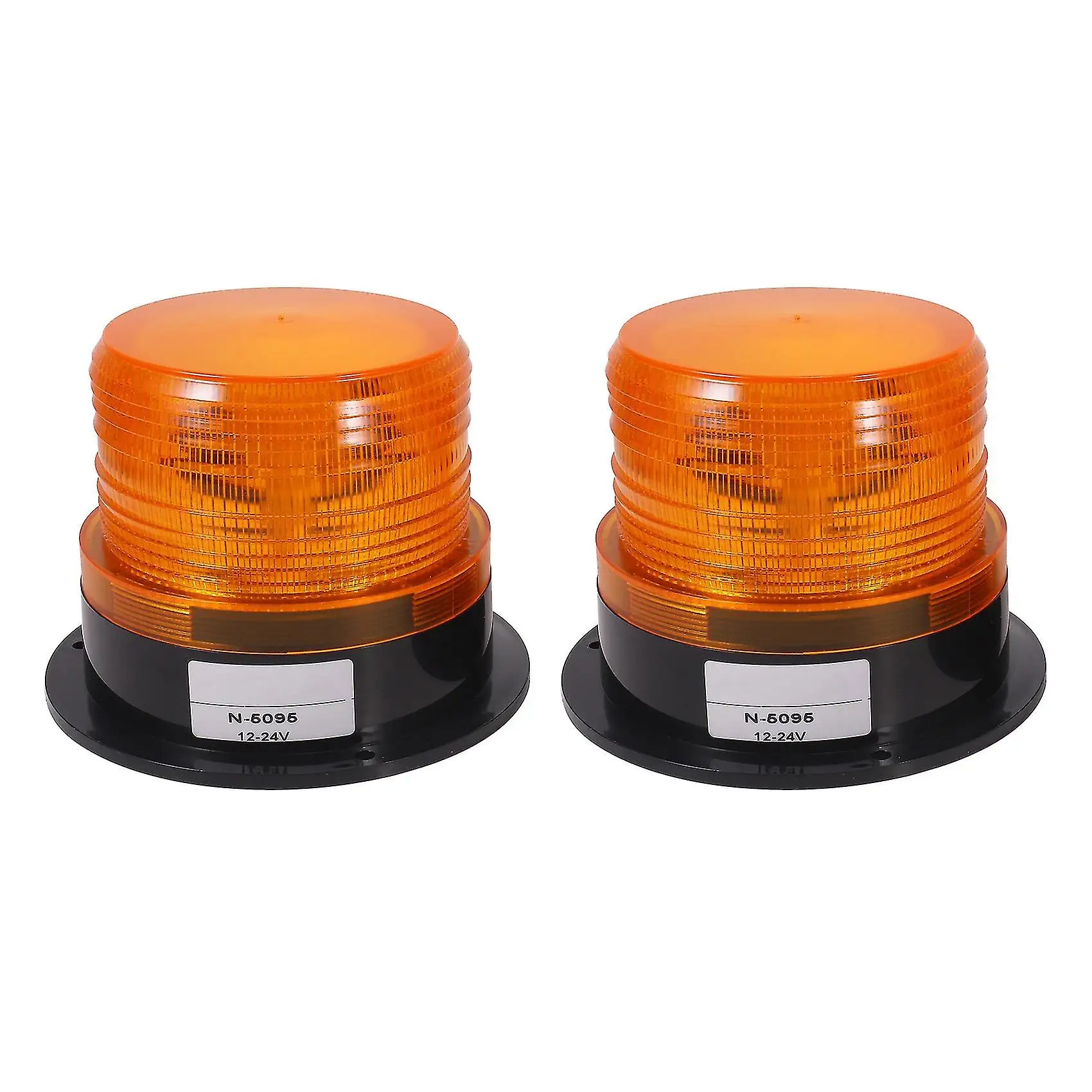 2 X Amber LED Beacon Strobe Emergency Warning Lamp Truck 12V 24V DC 12-14V Plastic Yellow Fire Engine Ambulance Street
