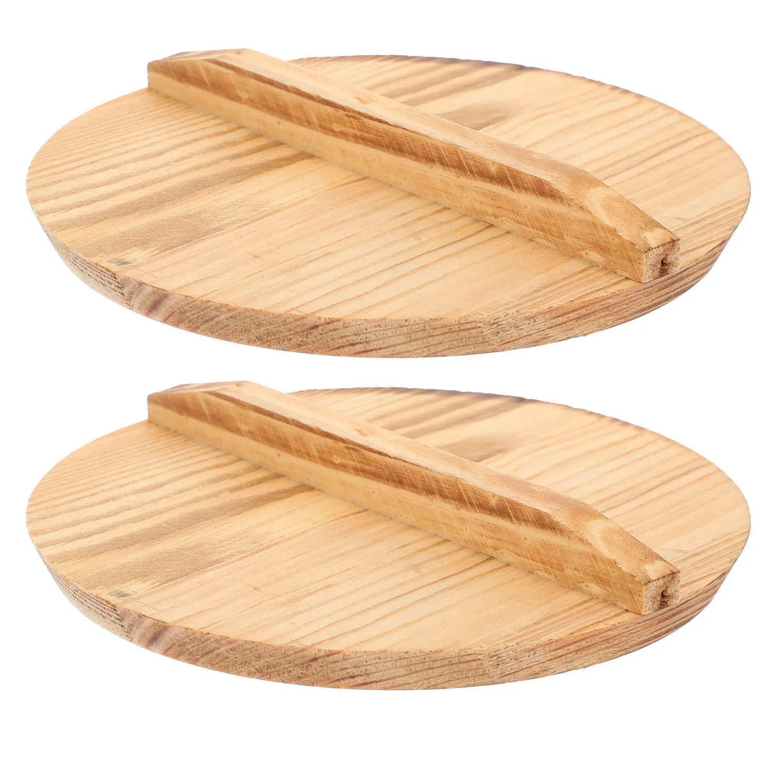 2 Pcs Mini Wooden Pot Lid Ramen Otoshibuta Covers for Cooking Outer Bowl Cookware Heat Proof Kitchen Small Pan