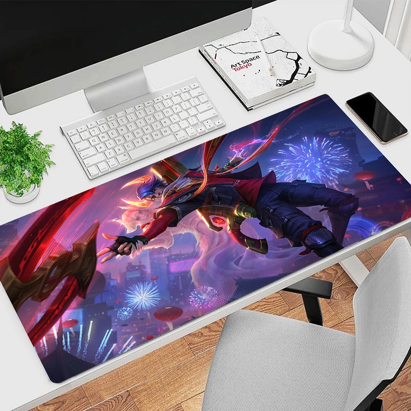 

Aphelios League Of Legends Mouse Pad Laptop Large HD Anime Gamer Desktop Keyboard Mat PC Gaming Accessories Mousepad XXL Carpet