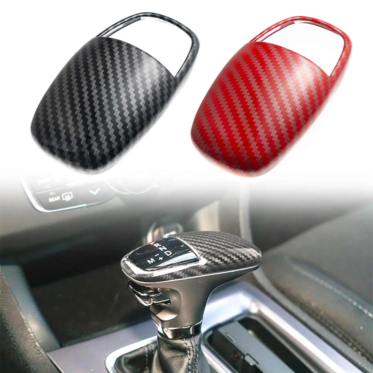 Gear Shift Knob Cover Trim for Dodge Challenger Charger SRT 2015-2021Car Shifter Handball Sticker Cap Accessories