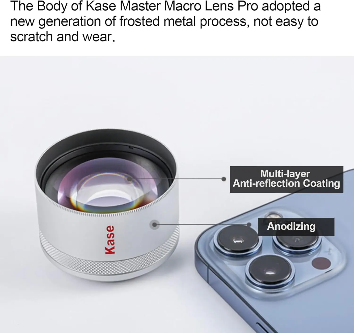 Kase HD Master Mobile Macro Lens 40-85mm Long Shoot Distance Close-Up Tool For iPhone 12 To 17 Series Samsung