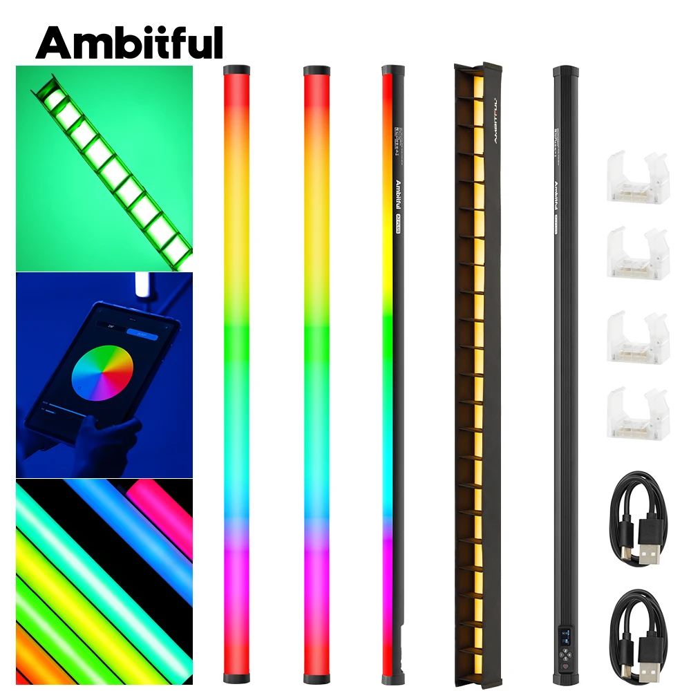 Ambitful A2 PLUS 2500-8500K 37in 95cm Portable RGB light Stick led video lights for photography