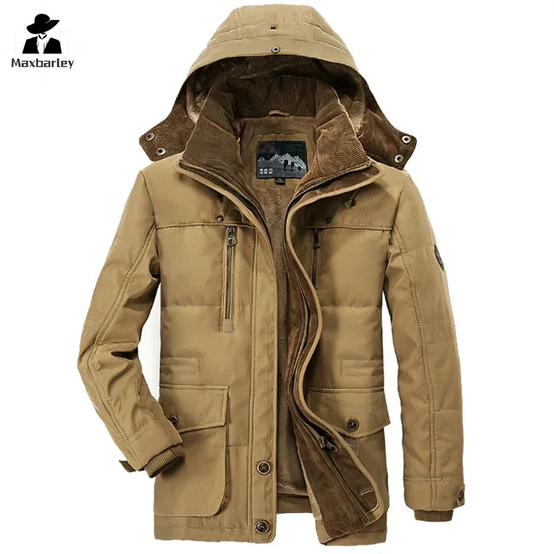 Piumini lunghi invernali da uomo piumini con cappuccio Casual Warm parka 7XL cappotti invernali da uomo di buona qualità giacche Cargo multitasche