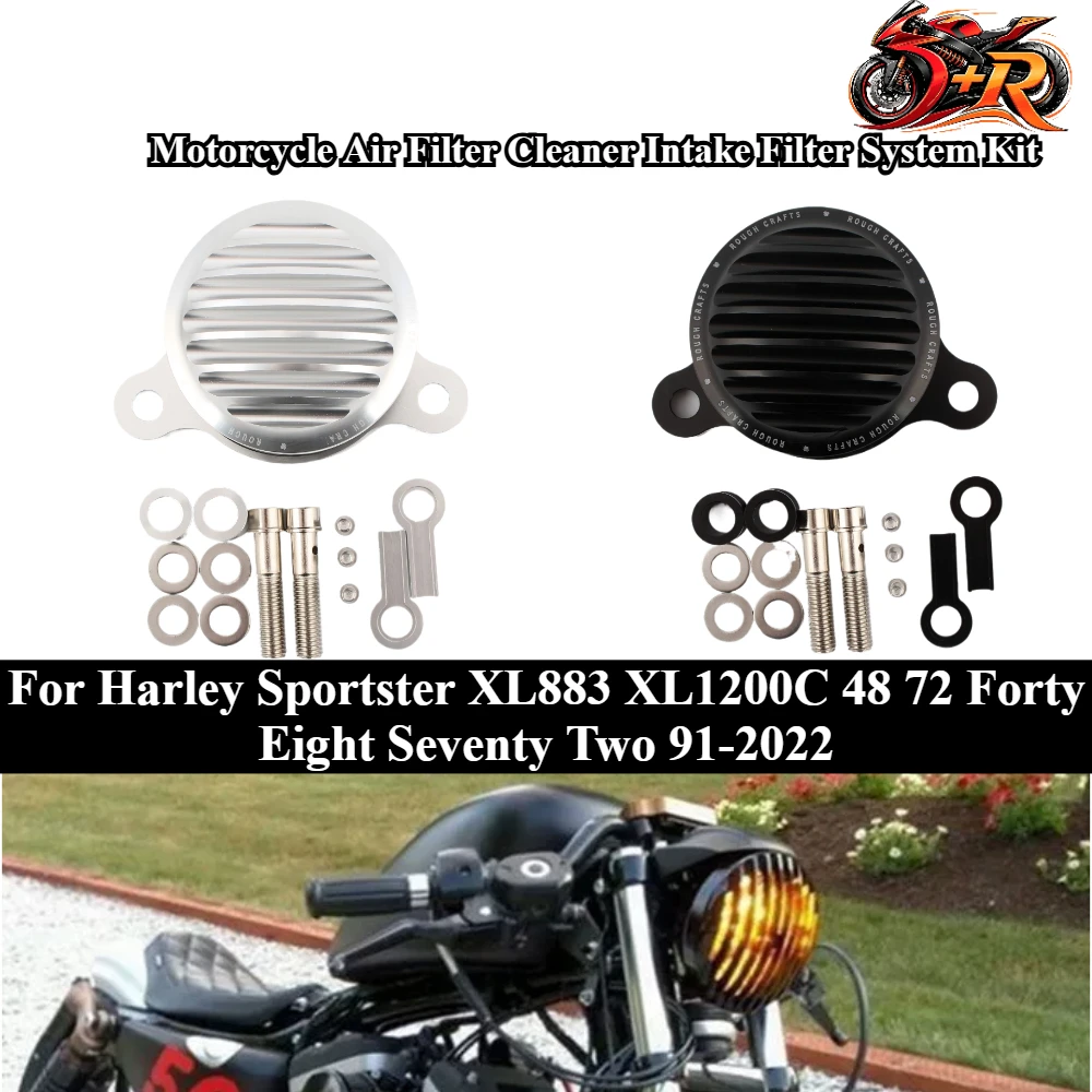 

For Harley Sportster XL883 XL1200C 48 72 Forty Eight Seventy Two 91-2022 Motorcycle Air Filter Cleaner Intake Filter System Kit