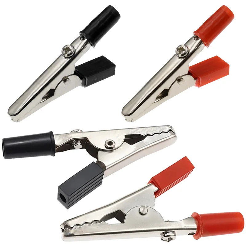 10Pcs Alligator Clips Metal Crocodile Wire Clip Plastic Handle Test Probe Connector Battery Testing Alligator Clamp