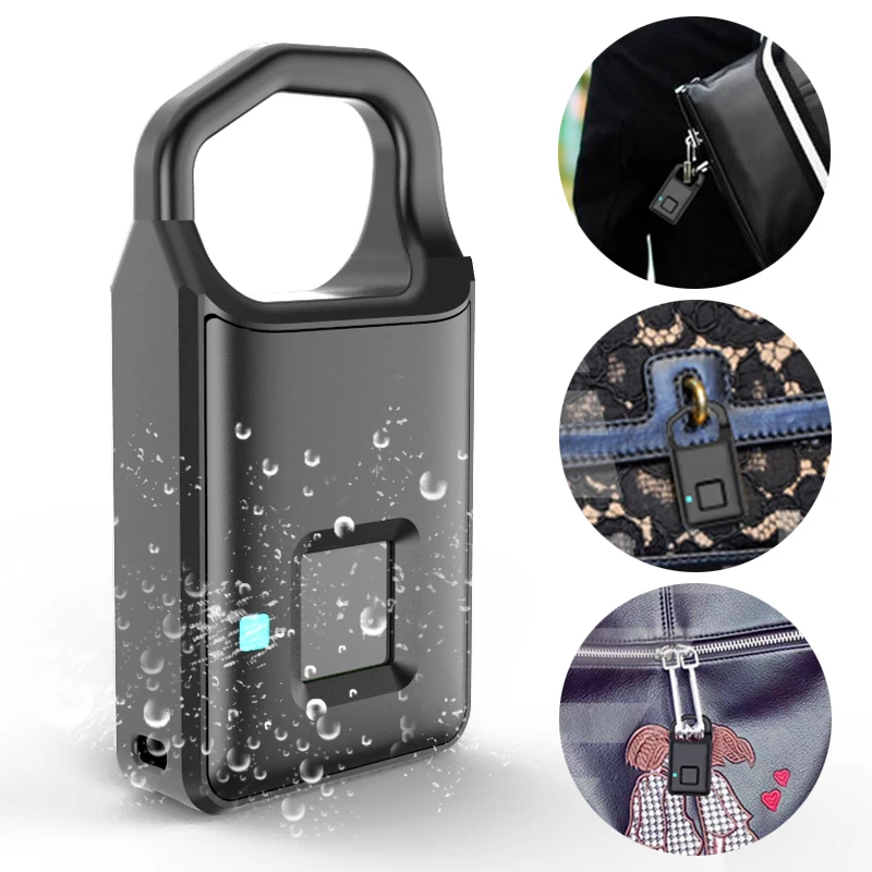 

New Anti Theft Waterproof Fingerprint Lock Mini Luggage Padlock Electronic Keyless