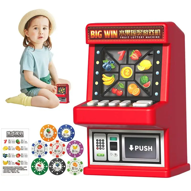 Creative Luck Play Machine Bank Portable Fruit Luck Play Game Practical Jokes Toy Party Festival Gift For School Home Offices