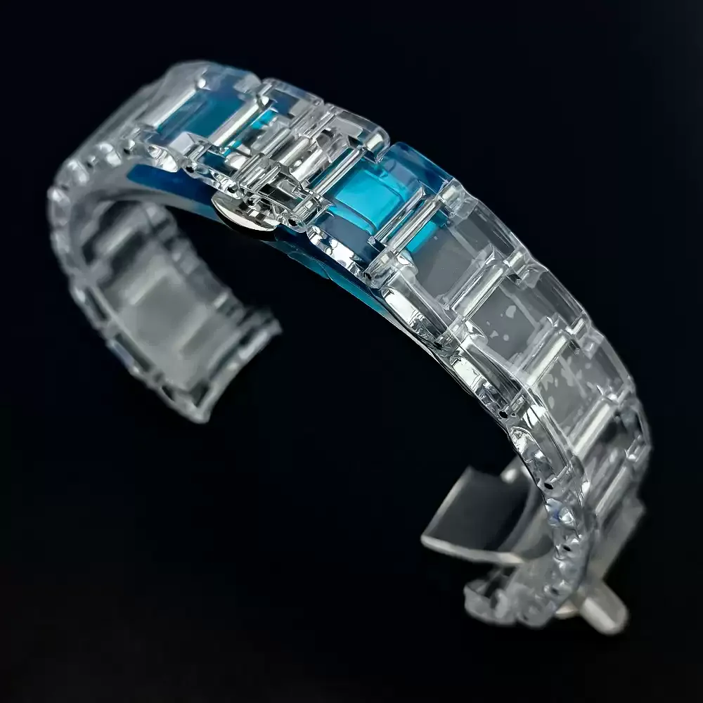 NH35 케이스 GMT 케이스 녹색 빛나는 시계 케이스 40mm 투명 아크릴 시계 케이스 NH34 NH35 NH36 NH38 무브먼트 맞는 28.5 다이얼