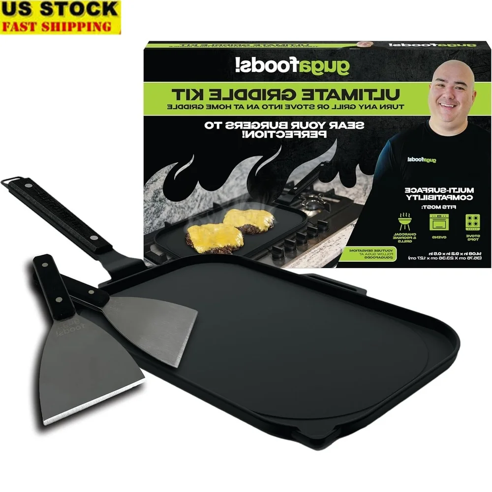 

Ultimate Griddle Kit Лопатки из нержавеющей стали Многоповерхностные универсальные кухонные съемные ручки Встроенная открывалка для бутылок Идеально подходит