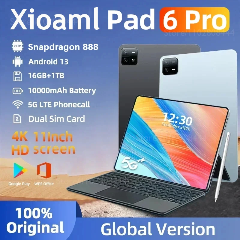 

Планшет Original Pad 6 Pro, Android 13, Snapdragon 888, 16 ГБ, 1 ТБ