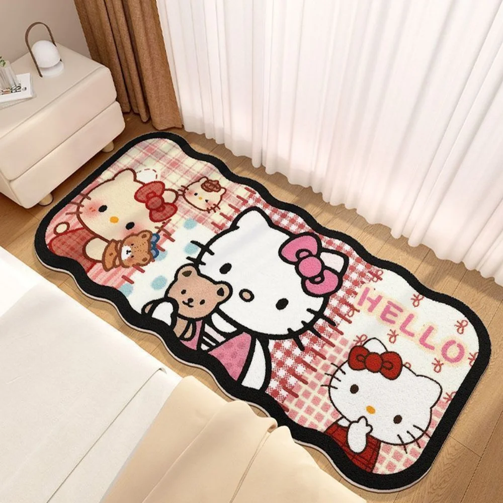 Miniso Sanrio Hello Kitty chambre fenêtre résistant aux taches Heteroideus tapis maison salon canapé tapis antidérapant tapis de vestiaire.