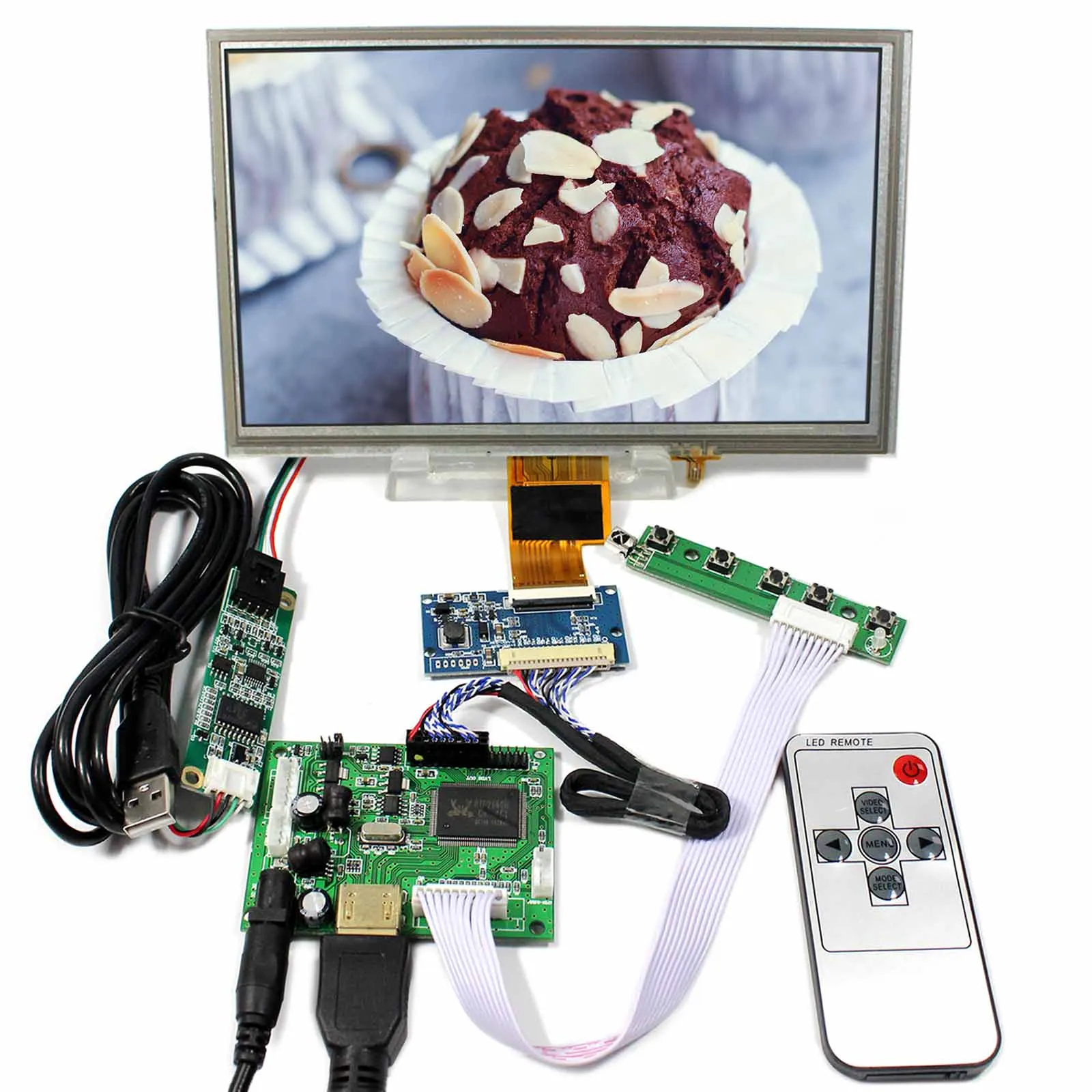 

H DMI LCD Controller Board With 8inch 1024x600 ZJ080NA-08A LCD With Touch Panel